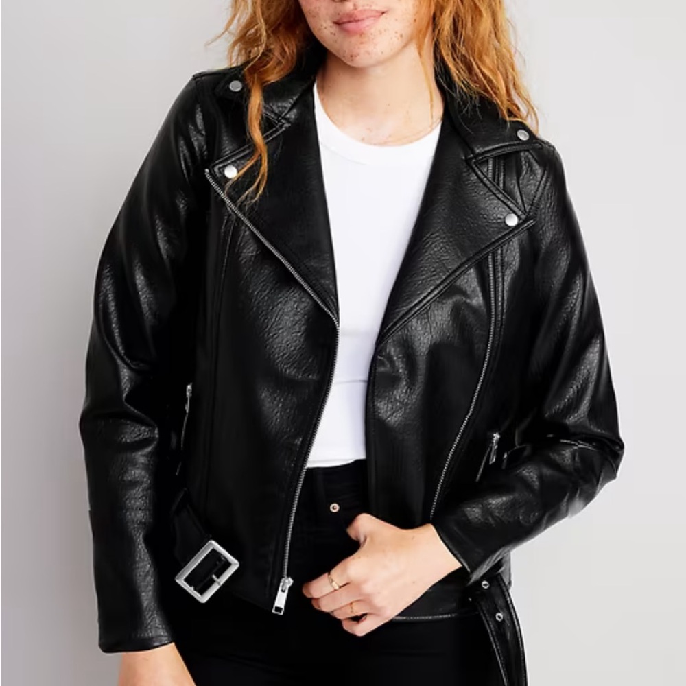 Old navy Black Leather Jacket new with no tag